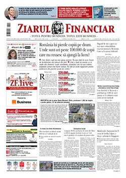 Prima pagină anunț în ziarul Ziarul Financiar
