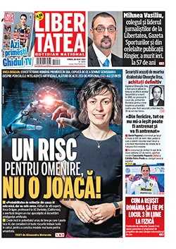 Prima pagină anunț în ziarul Libertatea