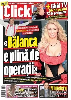 Prima pagină anunț în ziarul Click